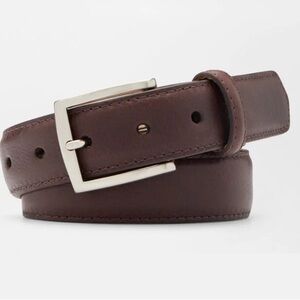 Peter Millar Chocolate Brown Crown Crafted Excursionist Leather Belt MF24XA09